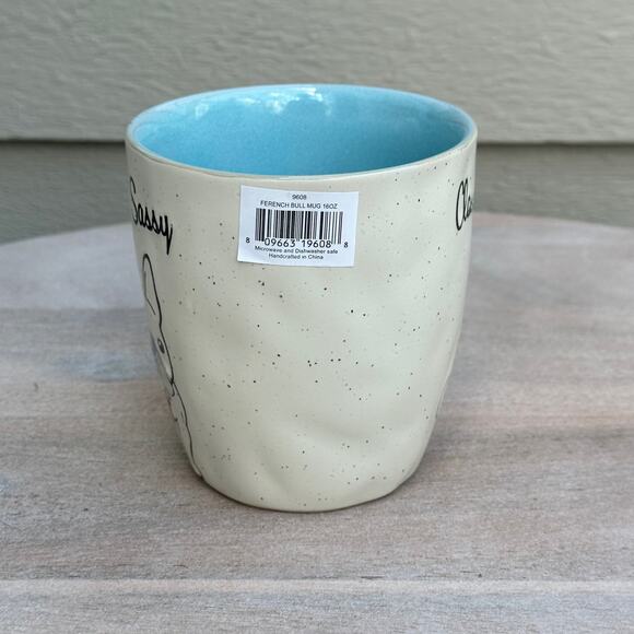 Large Coffee Mug Classy & Sassy French Kisses Series. Frenchie With Necktie New - Picture 3 of 11